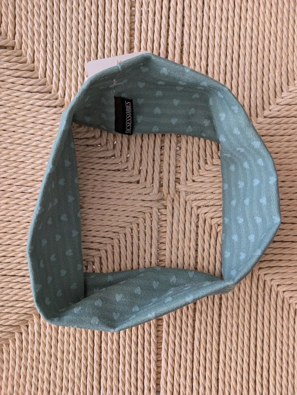 Accessorize Teal Knit Headband with Subtle Dot Texture